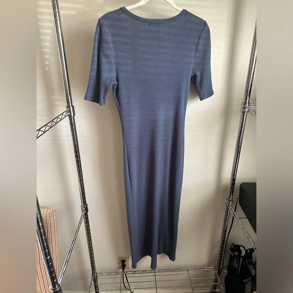 ANTHROPOLOGIE t.la Blue Ribbed Button-Down Dress. - Image 2