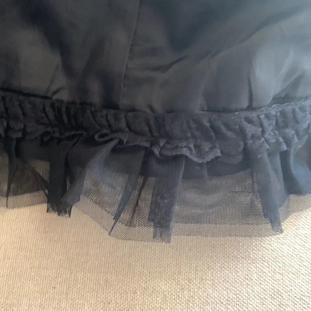 Nine West Black Raincoat ruffle hem Size M - Image 9