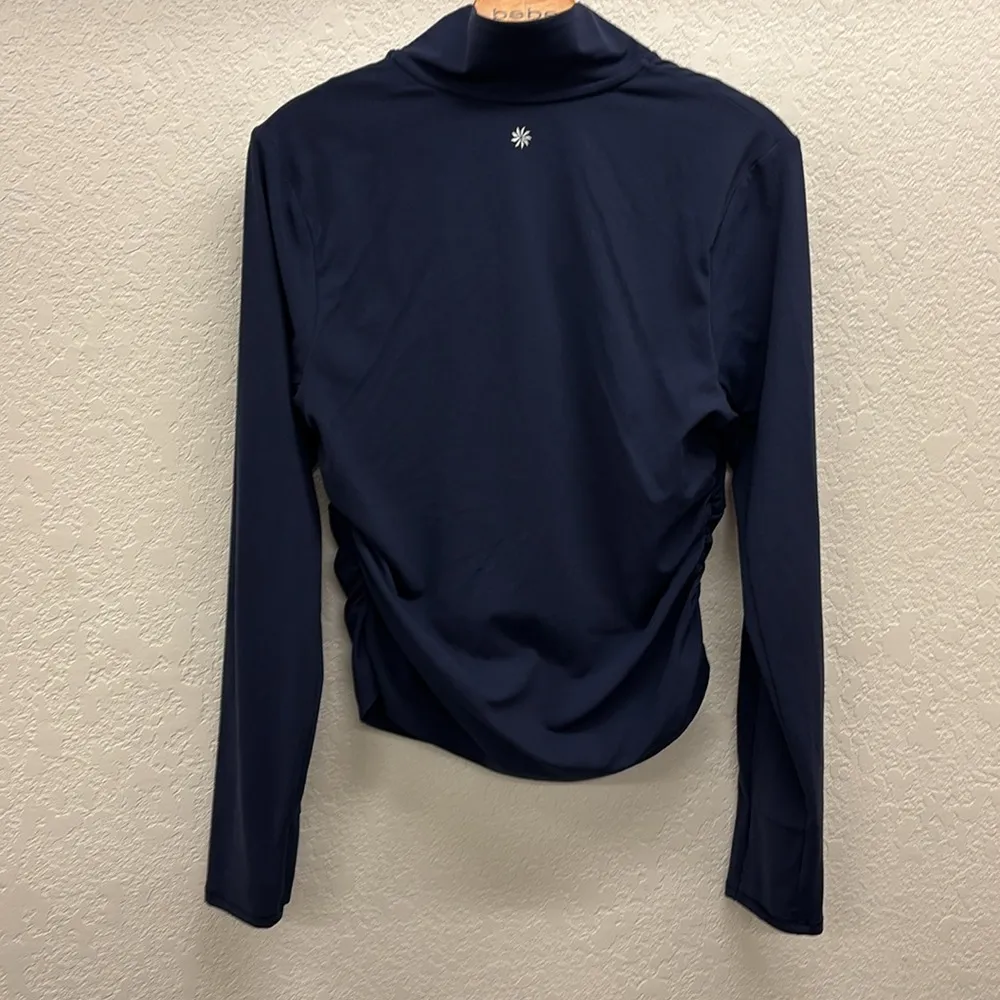 Athleta Navy Blue 1/4 zip Pullover Long Sleeve Athletic Top Size Large - Image 6