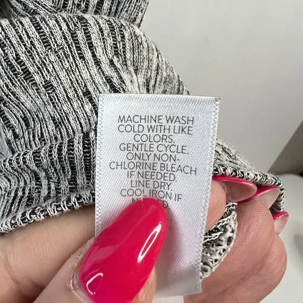 J. Jill Pure Jill Sz PS Petite Dress Linen Blend Black Multi Knit V - Image 8