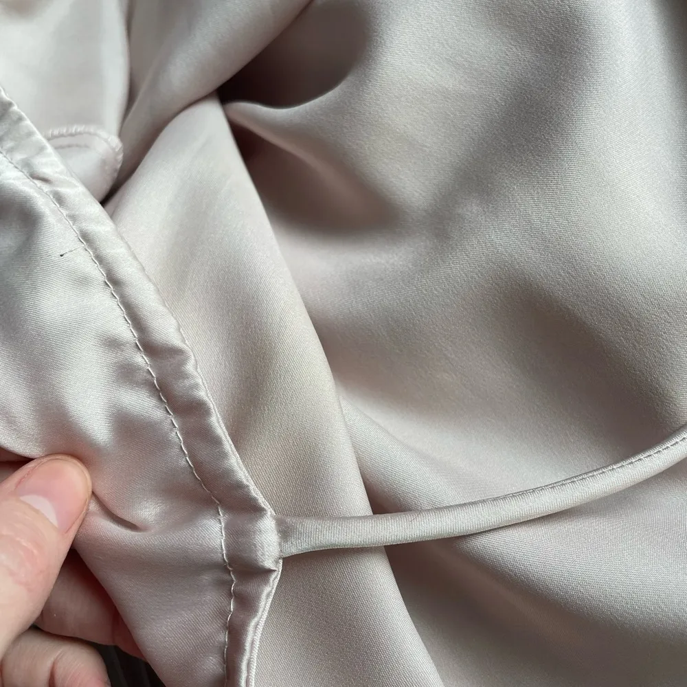 Vintage Gunne Sax Scott McClintock wedding dress silky slip dress midi pleats Size 10 - Image 2