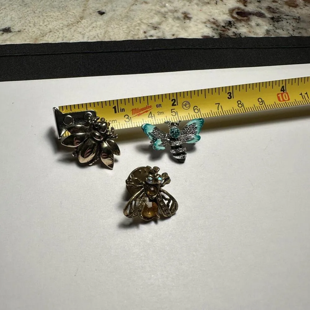 Bugs & Insects Bee Lot Of 3 Brooch & Tack Lapel Pins - Image 7