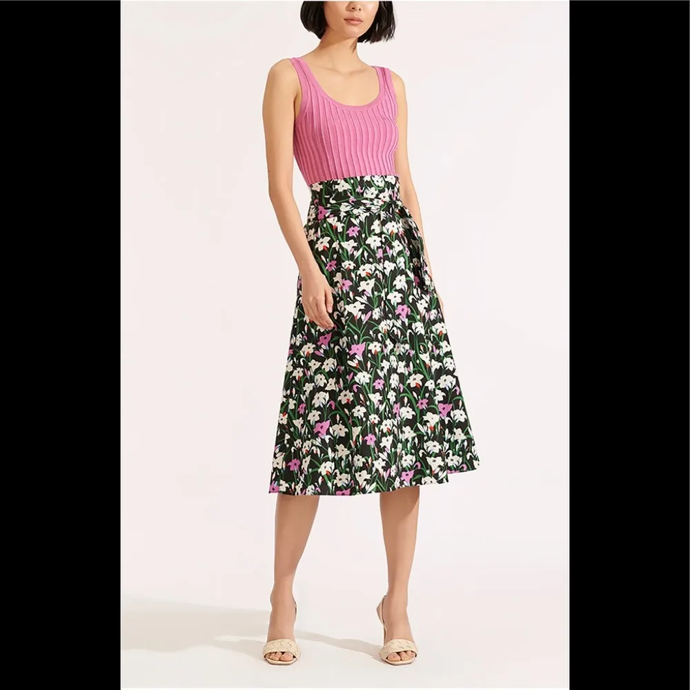 VERONICA BEARD Avi pleated floral-print cotton-blend poplin midi skirt - Image 2