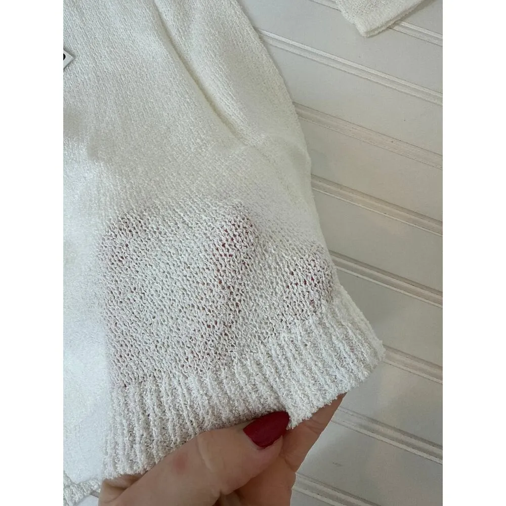 NWT Rumored Sweet Talker Mini Dress Slub White Cozy Open Back Short Party Size L Size L - Image 5