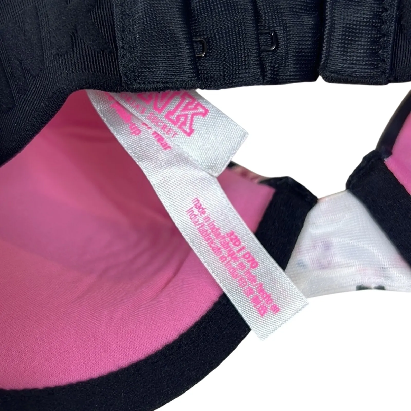 PINK Victoria’s Secret Bra Womens 32D Black Floral Push-Up Underwire Coquette - Image 4