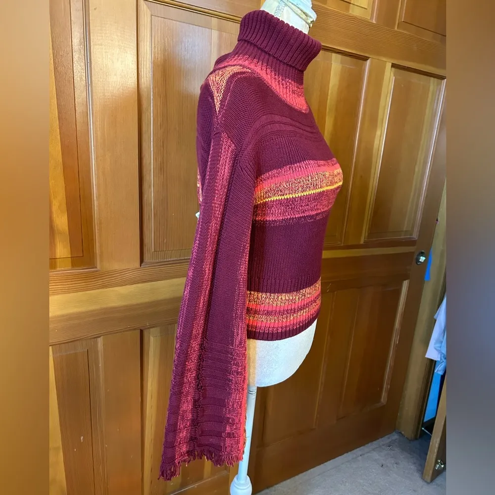 Free People Close To Me Pullover Turtleneck Sweater. Red - Image 9