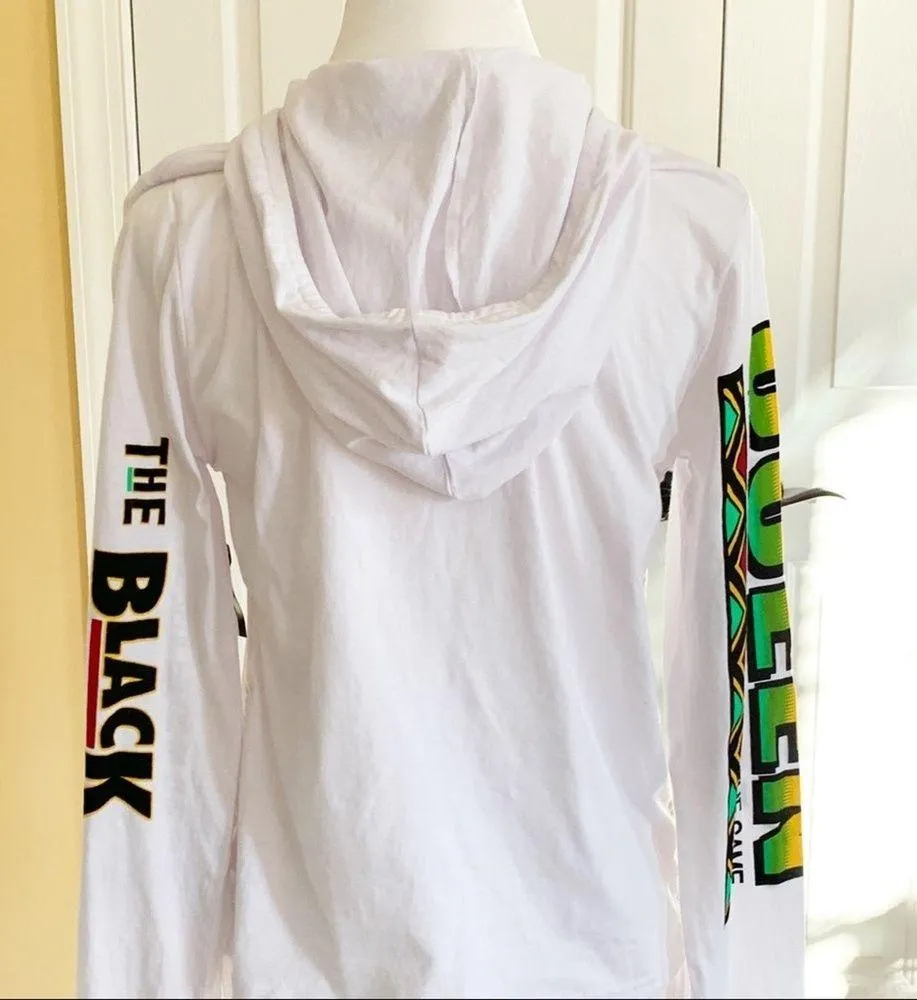 On Fire Hoodie T-Shirt Long Sleeve Graphic The Black Queen Tee Shirt Size Large - Image 6