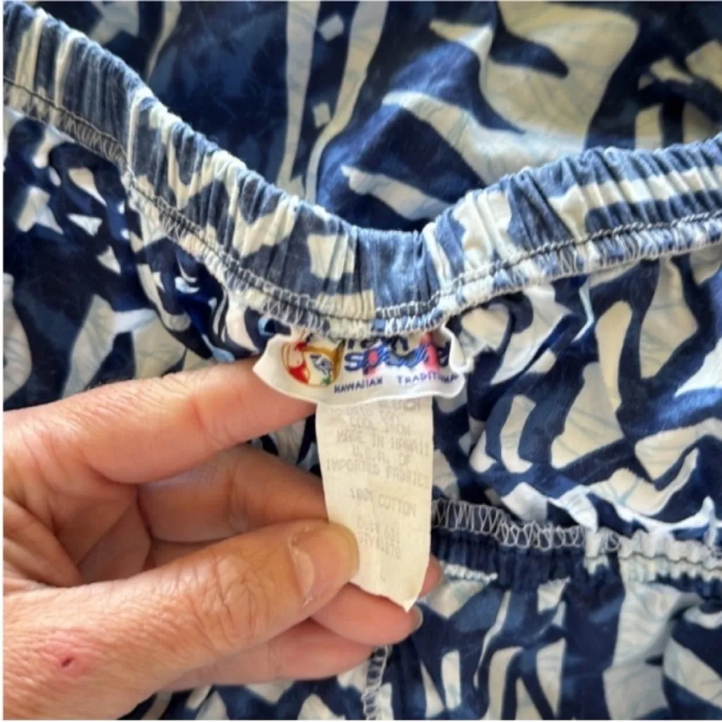 Reyn Spooner Blue Geometric Strapless Top Size L - Image 9