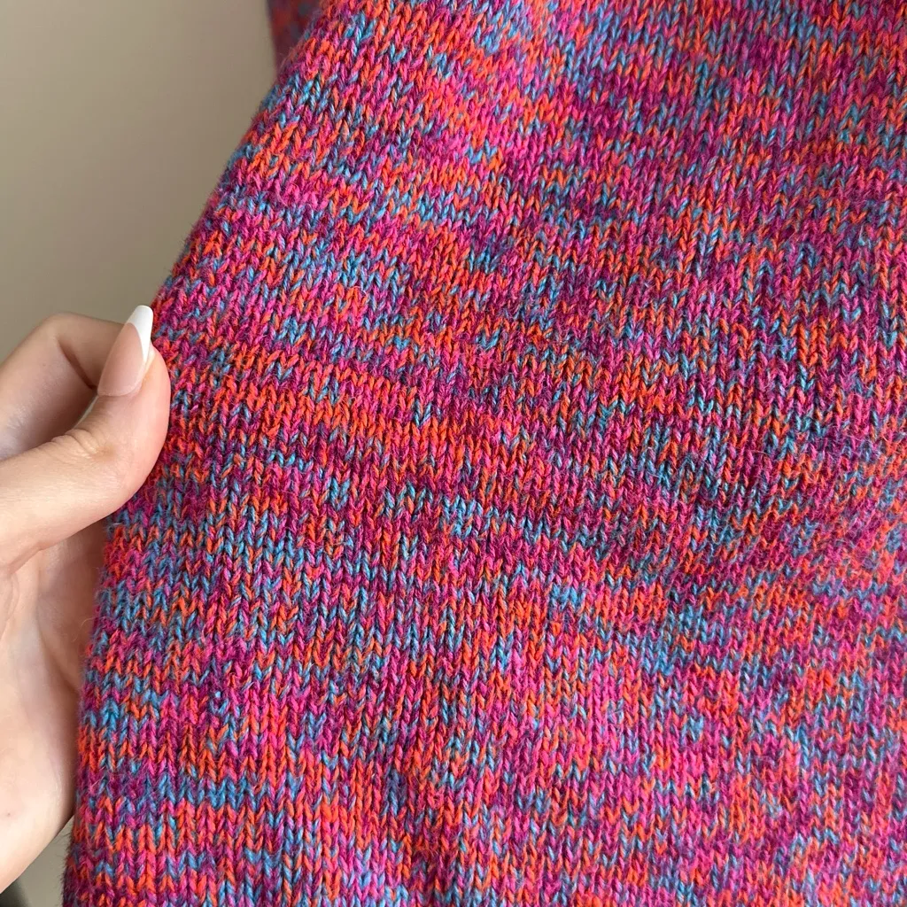 Vintage Multicolored Crewneck Camping Sweater, Size Large (14/16) Pink - Image 8