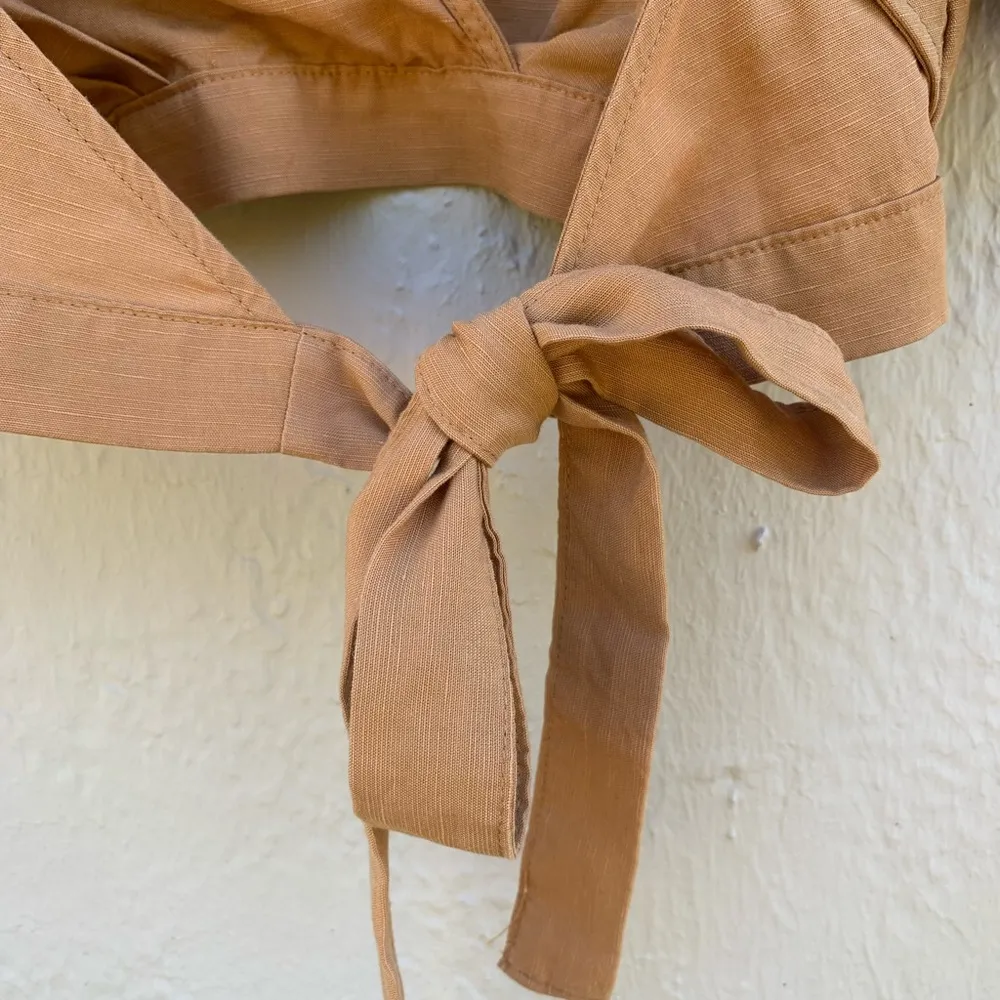 F21 mustard-orange cropped wrap top - Image 4