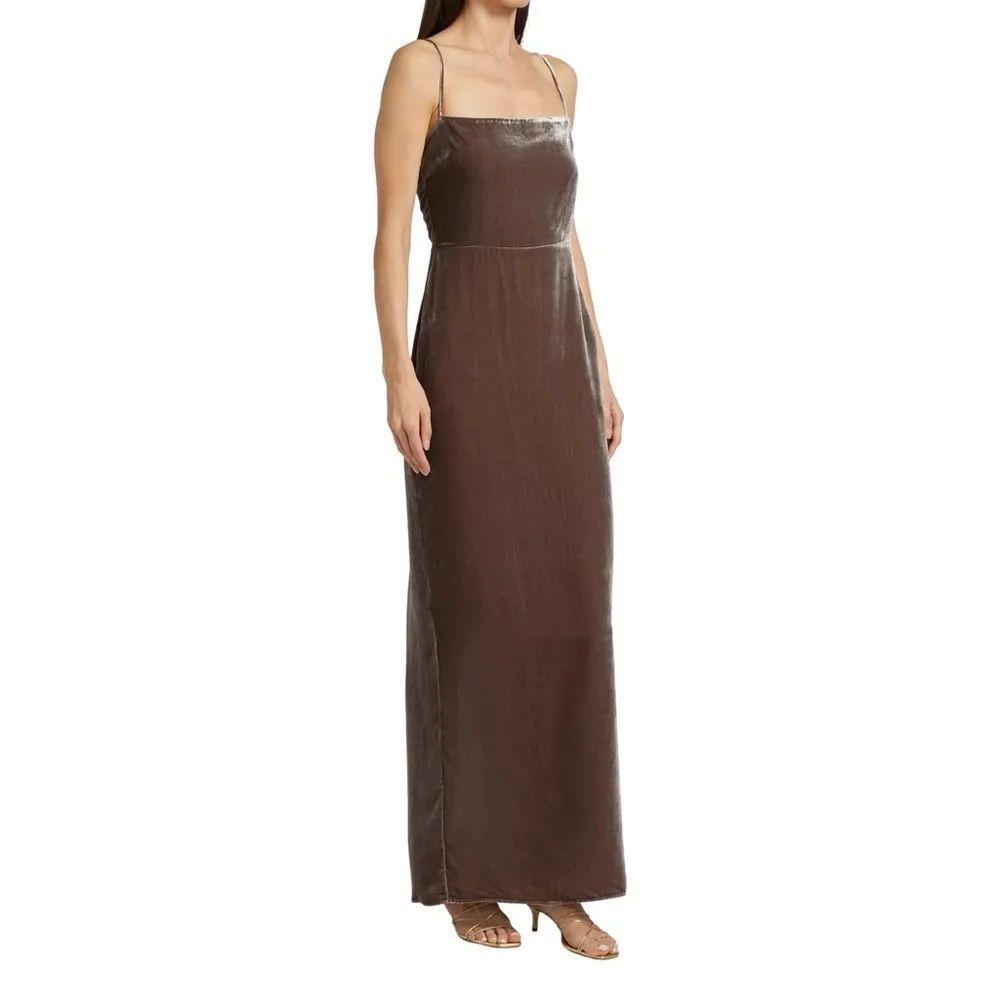 NWT REFORMATION Frankie Velvet Maxi Gown Dark Gray Dress Sz 8 - Image 5