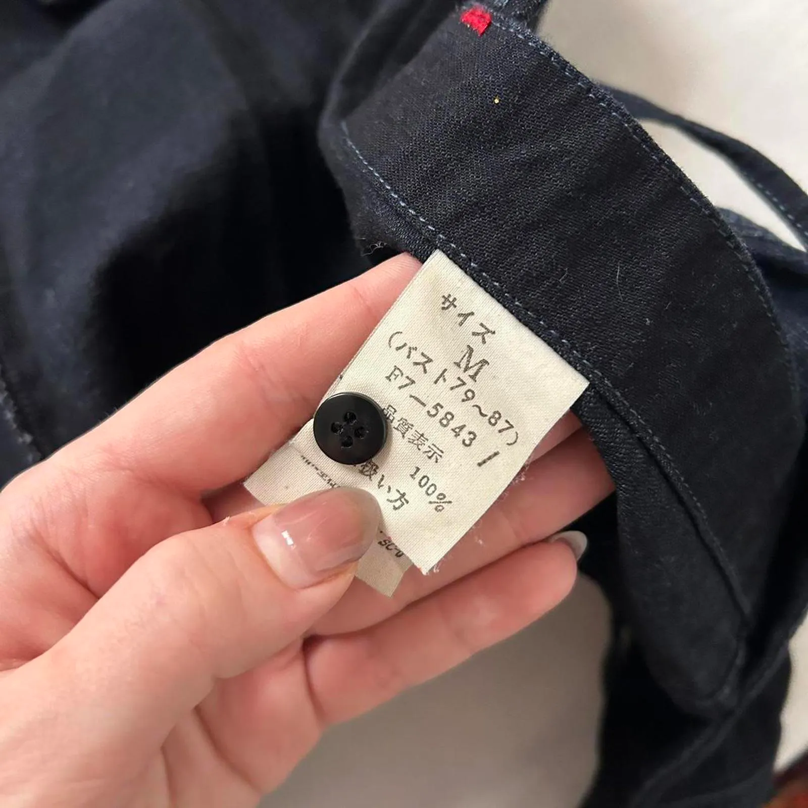 Marithe Francois Girbaud dark denim lace up front top tie sleeve Size medium Blue - Image 5