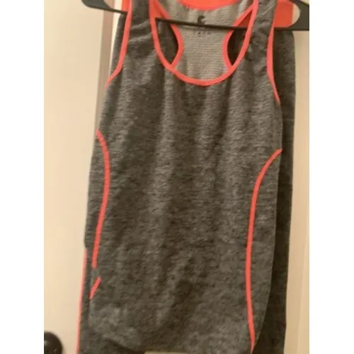 2pc Women’s Gray Orange Active Capri Pant Set Yoga Workout Unknown Size Size undefined - Image 2