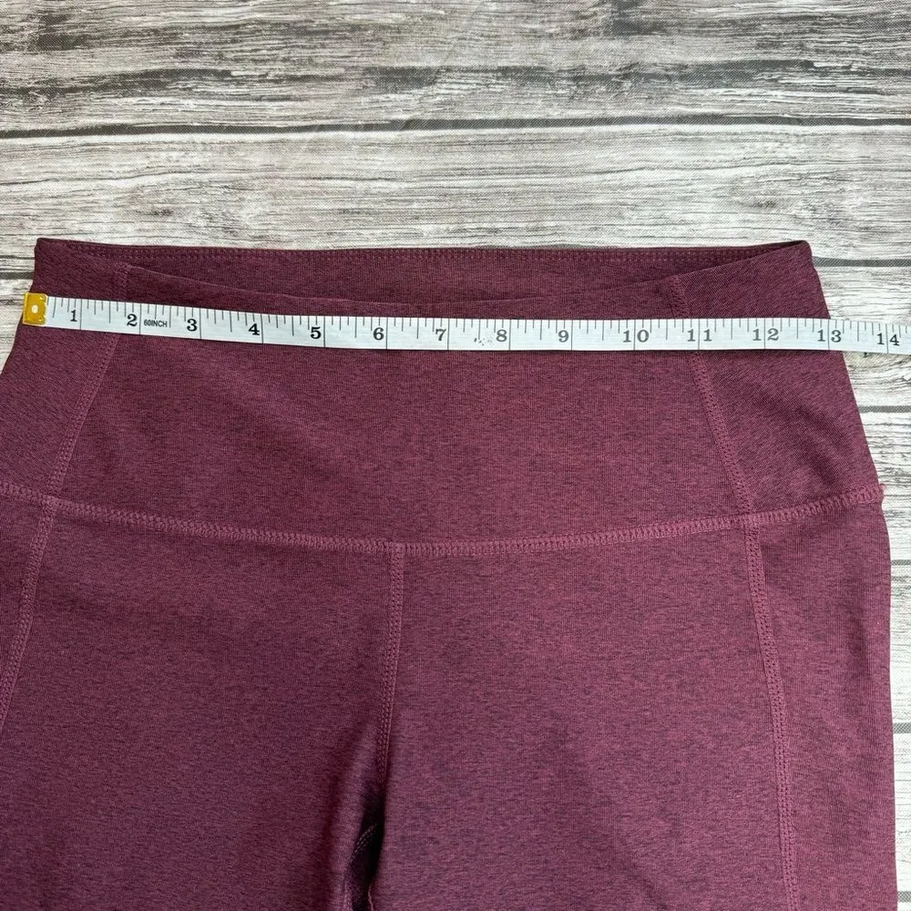 Z by Zella Women's Crop Running Leggings S SM Small Maroon Burgundy Tulip - Image 11