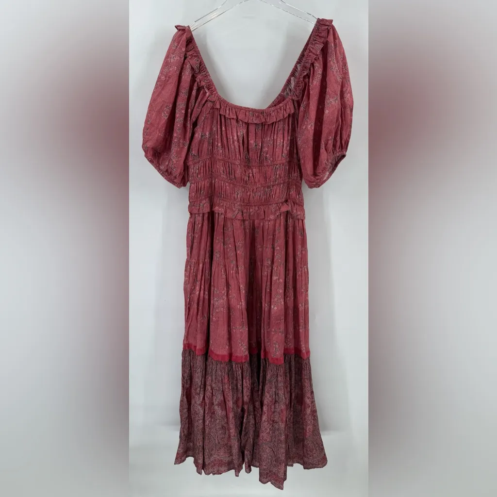 Ro’s‎ Garden Percy Woven Baltistan Print Ruffle Trim Square Neck Maxi Dress - Image 4