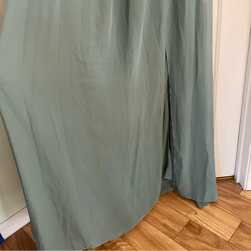 Birdy Grey Soft Green Dress Sheer outer layer Size XL event formal bridesmaid - Image 2