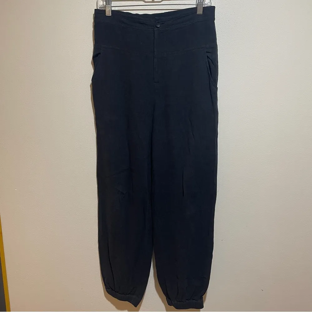 Anthropologie Champlain Linen Blend Black Jogger Pants Size 4 Lagenlook Boho - Image 7