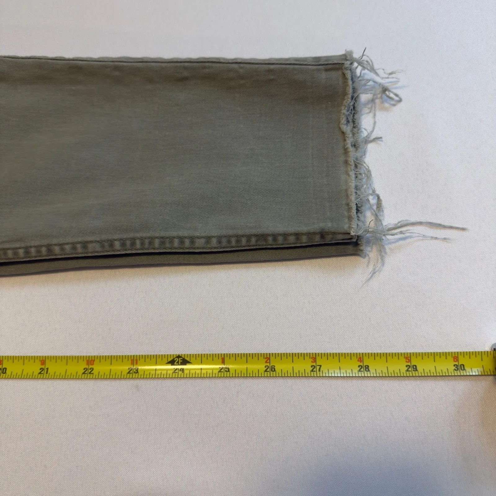 Hollister Super‎ Skinny Cargo Jeans Distressed Khaki Green Raw Hem Sz 15/32 # - Image 10