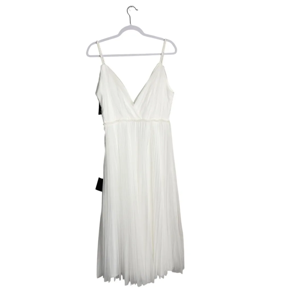 Lulus Medium Sweet Goddess White Mesh Pleated Lined Sleeveless Midi Dres… - Image 4