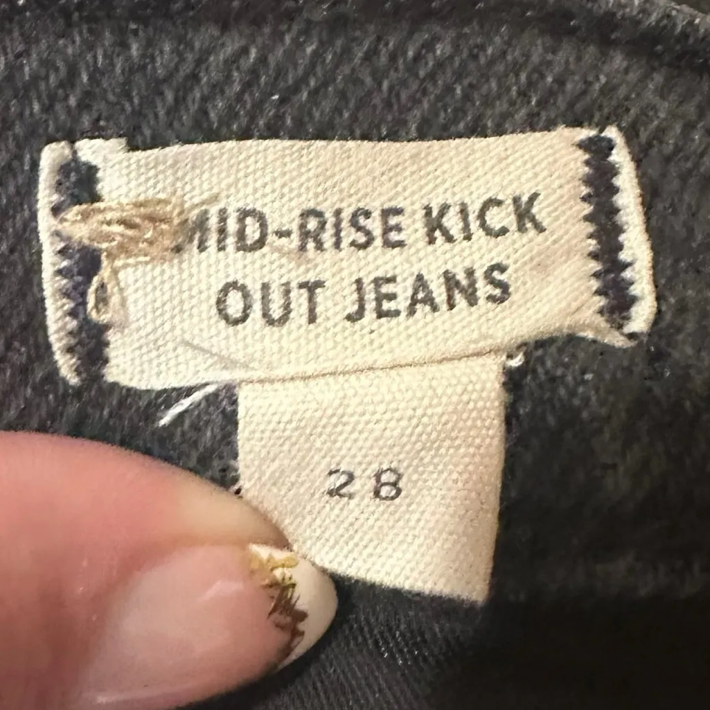 Madewell Black KICK OUT mid rise Women's flare Jeans Size 28 - Image 6