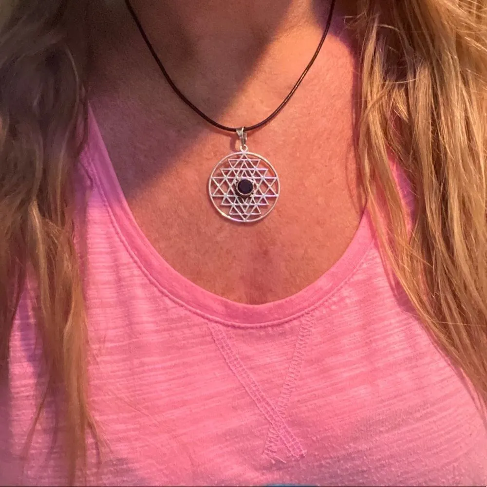 Handmade Ethnic amethyst pendant necklace Silver - Image 5