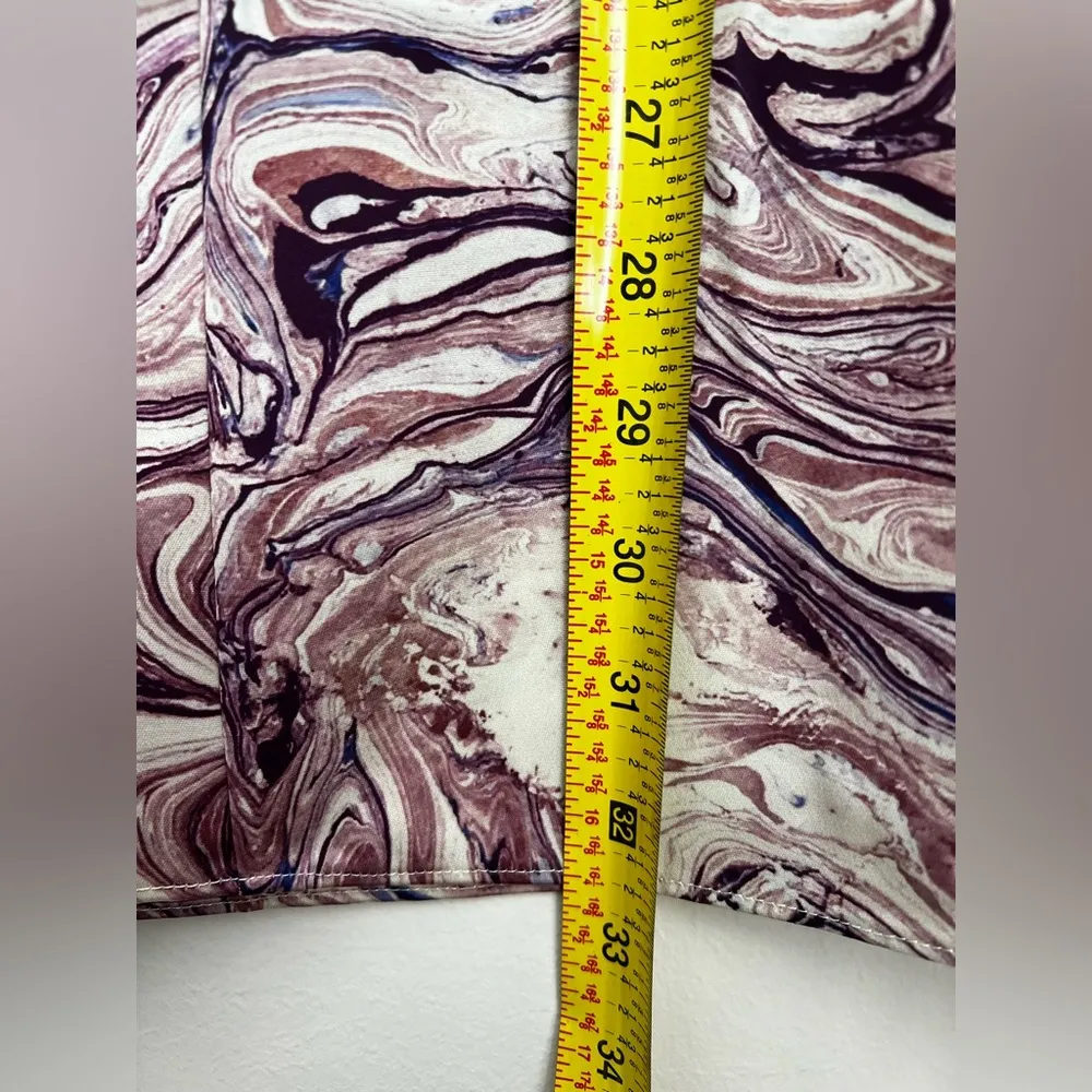 Scotch & soda Anthropologie Maison satin feel marbled midi skirt knot S - Image 8