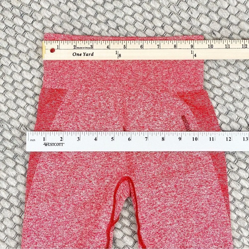 Gymshark Flex High Waist Seamless Leggings‎ XS Red Marl Claret - Image 9