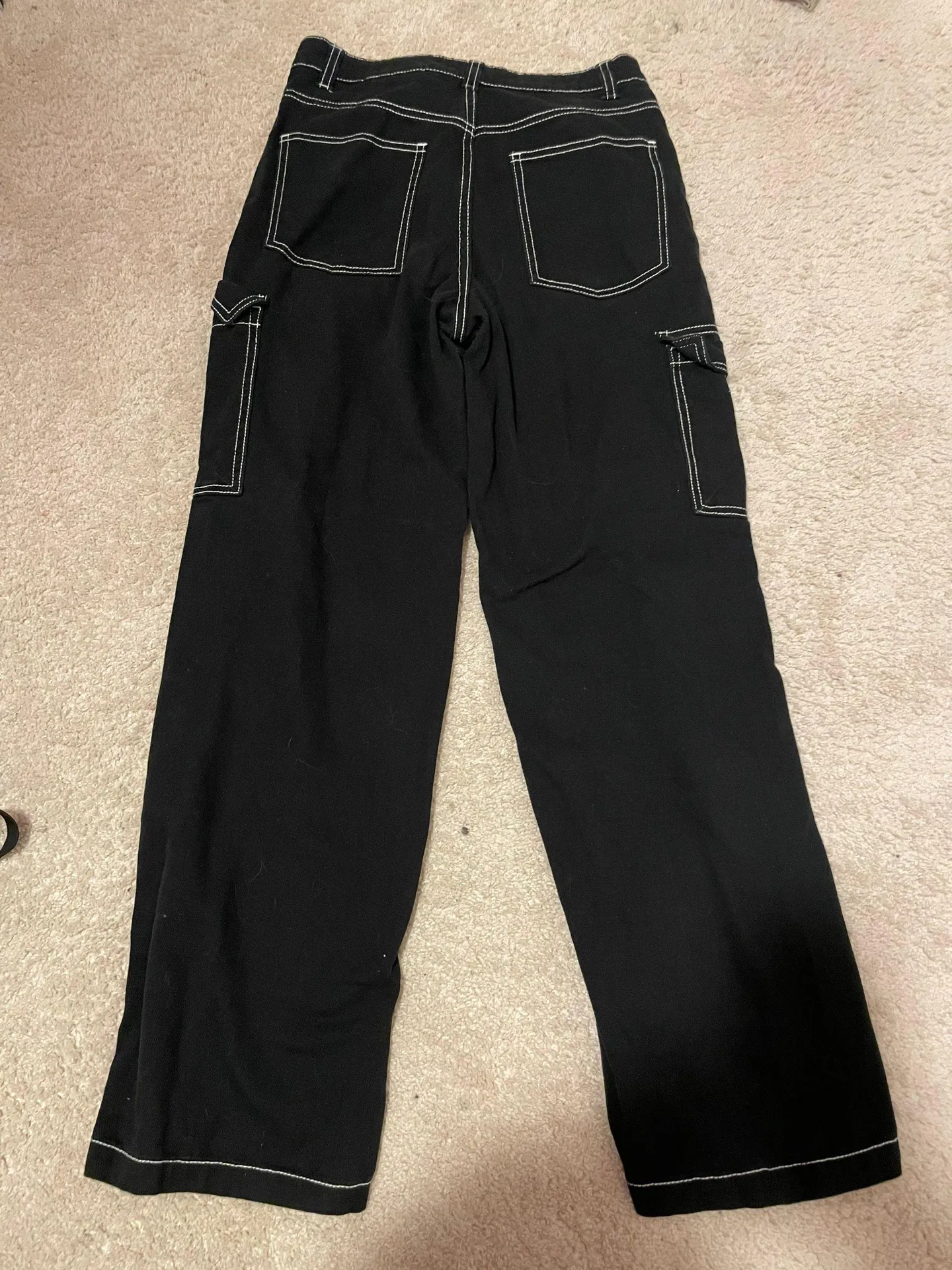 H&M black jeans with white stitching  - Image 2