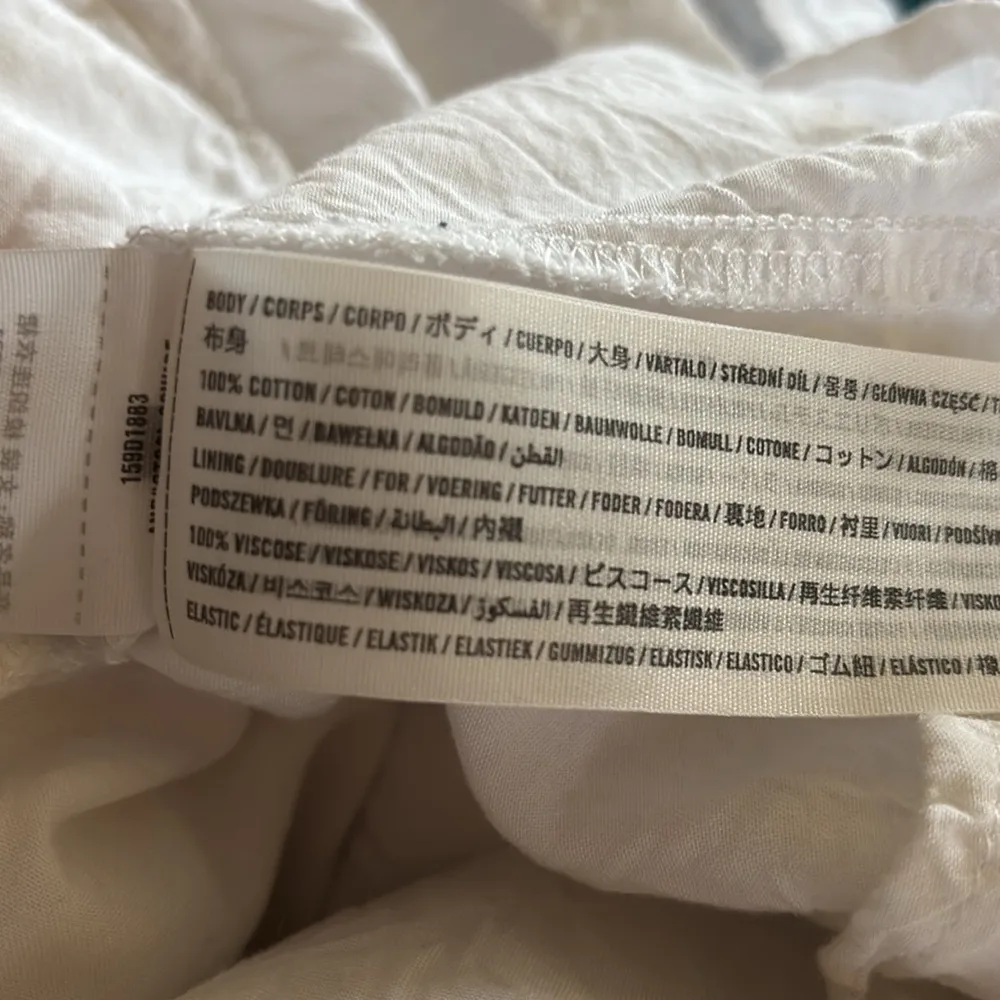 Abercrombie & Fitch White Babydoll Smocked Dress S Ruffle Hem Romantic Coquette - Image 7