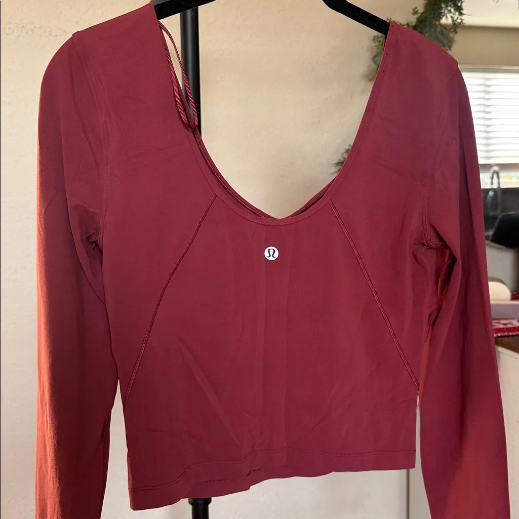Lululemon Align Long Sleeve Top Maroon Size 6 - Image 4