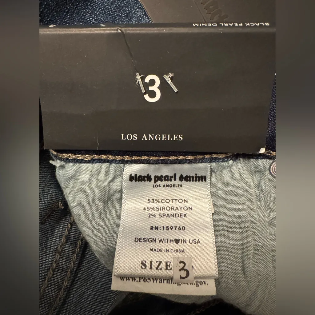 Black Pearl Denim Los Angeles Mia Dark Stone Women’s Blue Jean Shorts Size 3 - Image 14