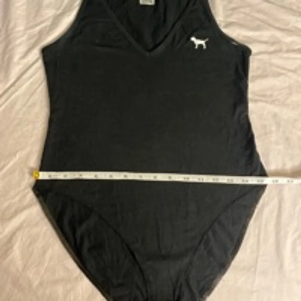 PINK Victoria's Secret Black Bodysuit Size M Cotton Stretch One-Piece - Image 12