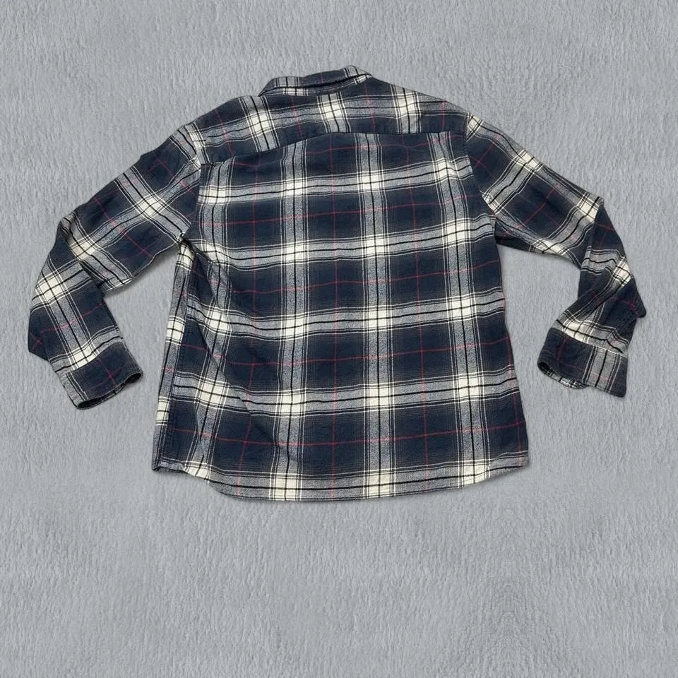 Abercrombie & Fitch Flannel Shirt Womens S Blue Button Up Plaid Long Sleeve 90s - Image 2