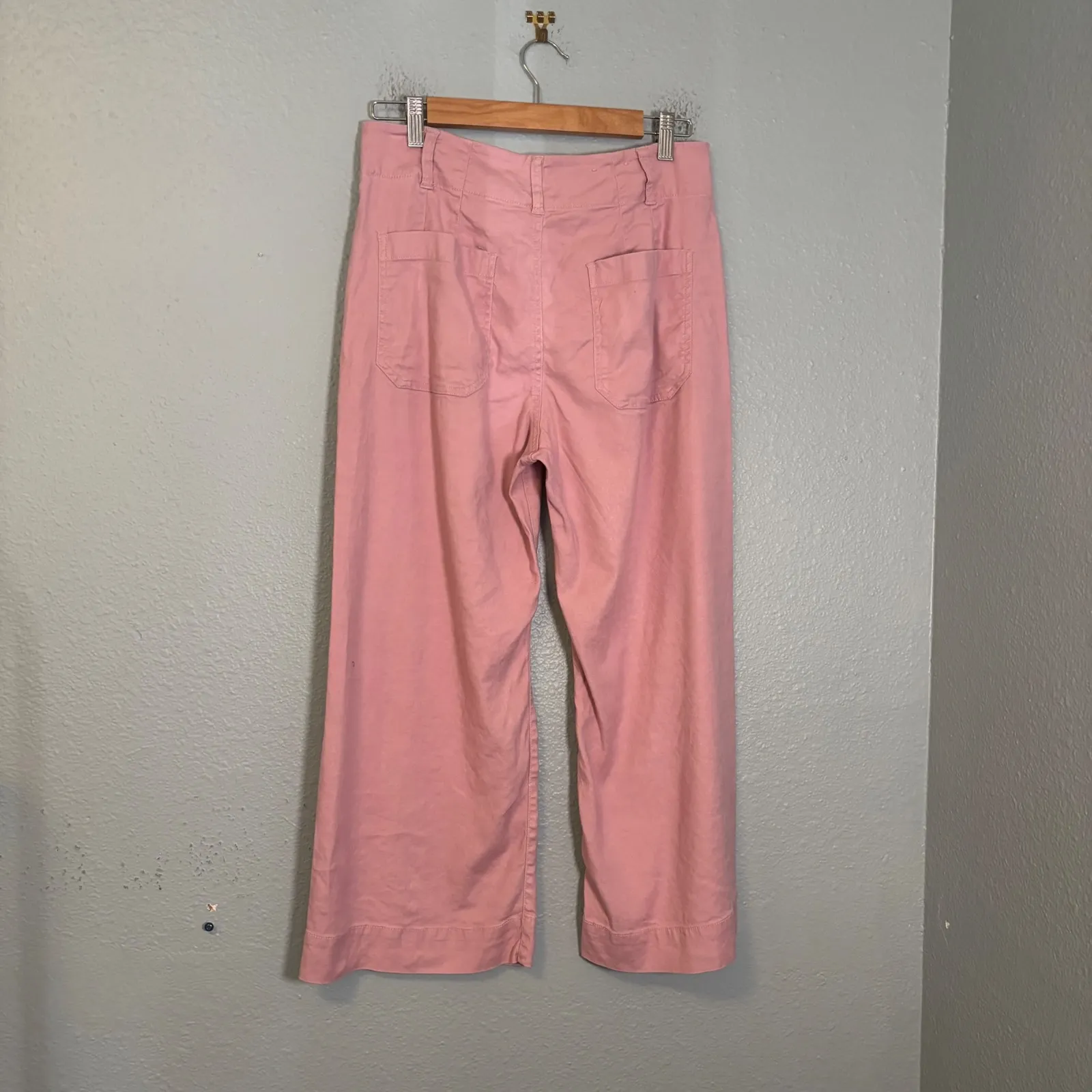Anthropologie Maeve The Colette Cropped Wide Leg Pants Lavender‎ Size 29P - Image 10