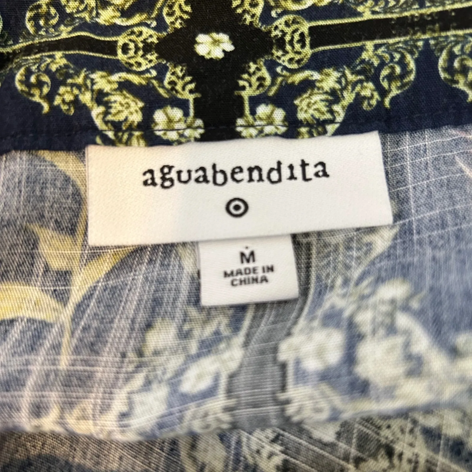 Agua Bendita Floral Print Navy Blue M - Image 7