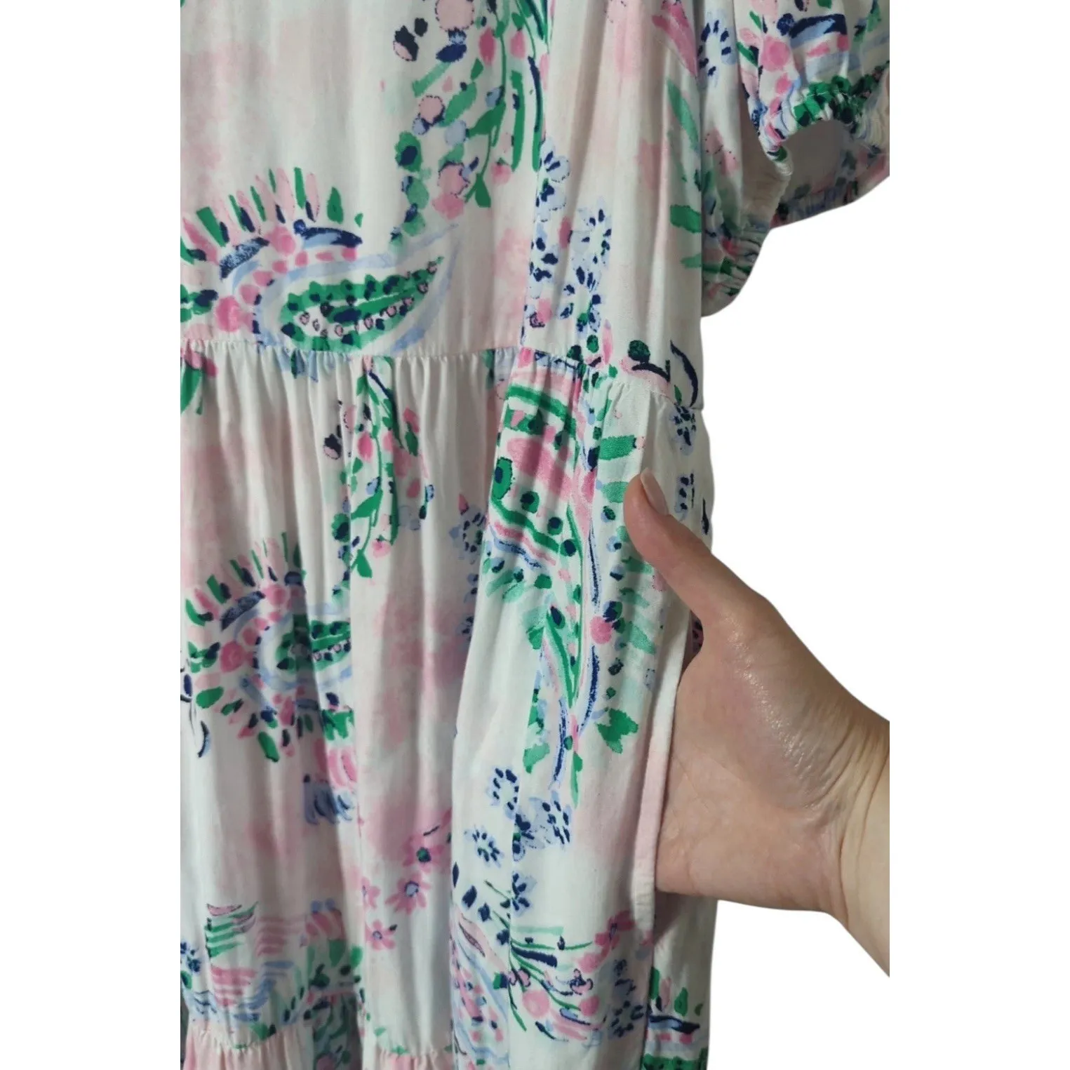 Crown & Ivy Dress Womens L White‎ Floral Long Ruffled Fairycore Cottagecore - Image 4