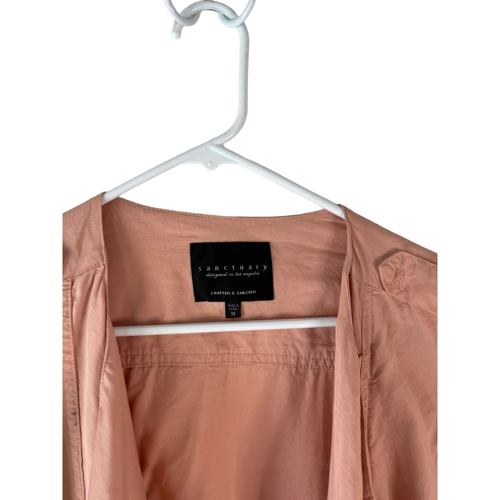 Sanctuary Women's Size Medium Light Pink Soft 100% Lyocell Moto‎ Jacket - Image 3