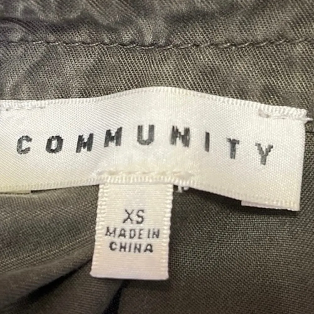 Aritzia Community Lyco Brown V Neck 3/4 Sleeve Denim Jean Tunic Top Size XS - Image 4