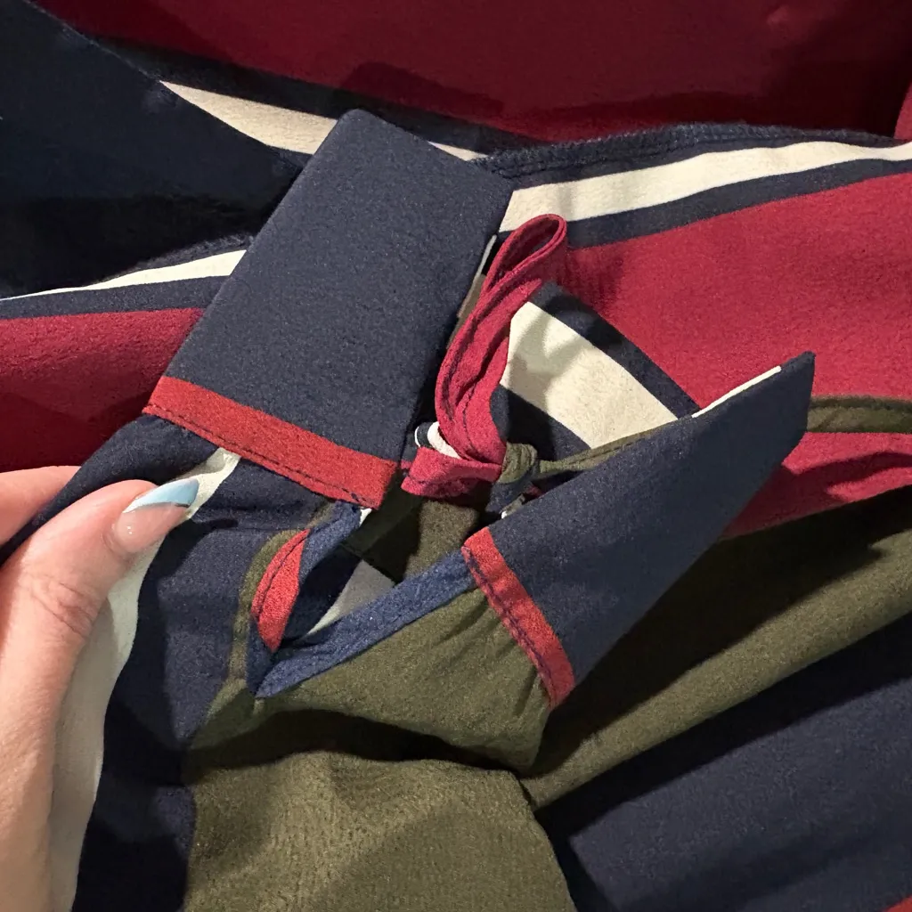 Mello Day Bold Striped Open Front Blouse- Size Small - Image 5