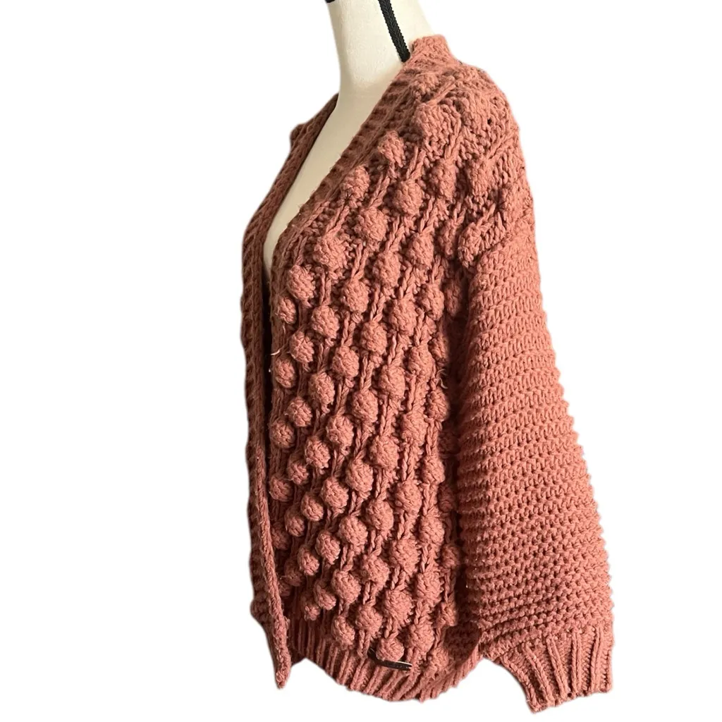 Wishlist Handmade Chunky PomPom Bobble Knit Sweater Cardigan. Sz. S/M - Image 4