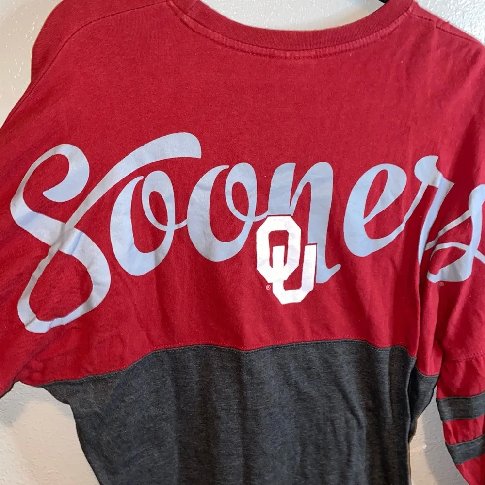 Pressbox OU Sooners Crimson & Black/Gray  Long Sleeve Oversized Top - Image 3