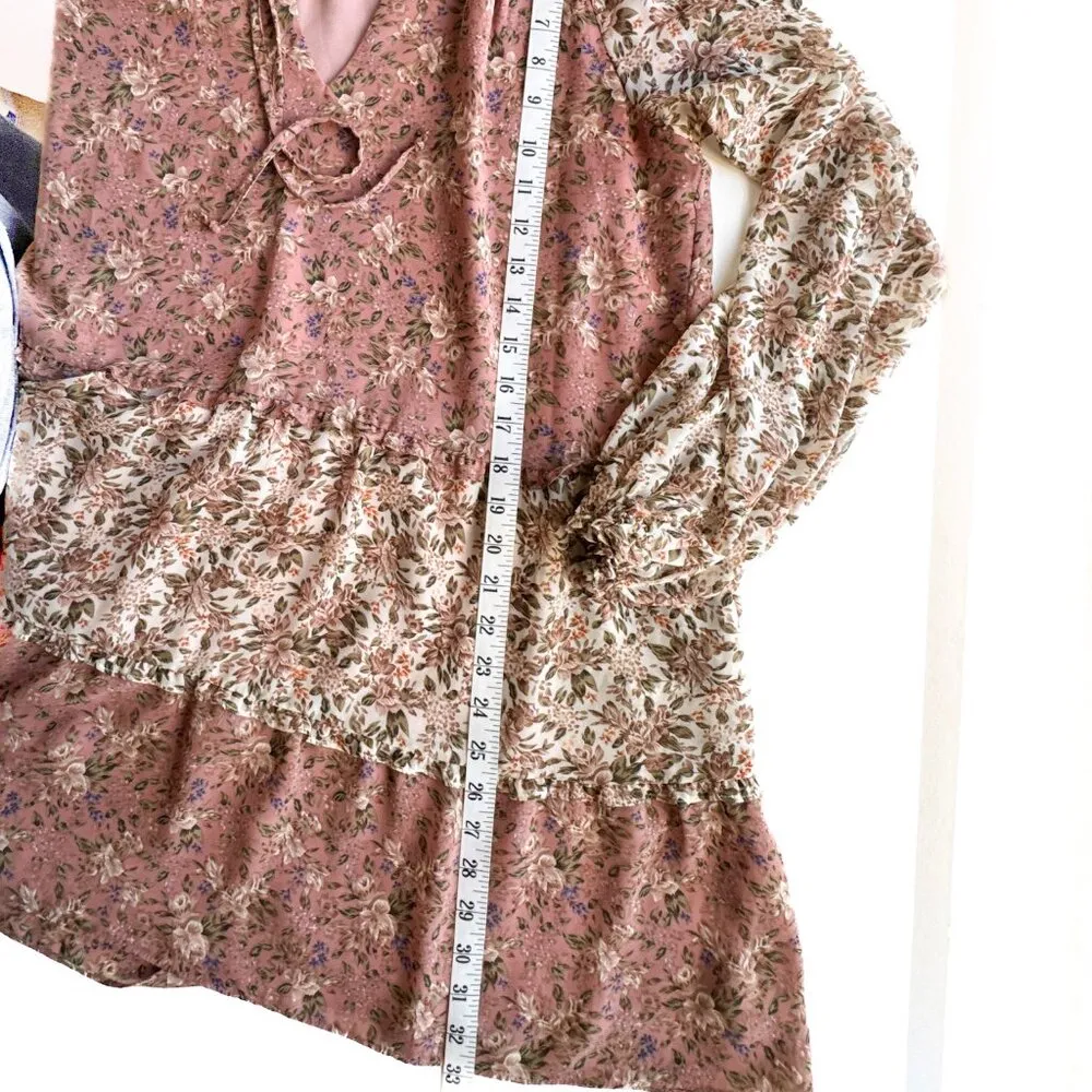 Show Me Your Mumu Birdie Mini Dress Bohemian Floral Print Mix Small - Image 11