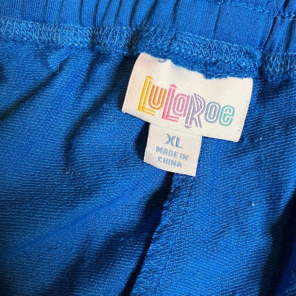 CHRISTMAS 🎄LuLaRoe Jax Joggers - Blue with Snowflakes ❄️ XL Sweatpants Xmas - Image 8