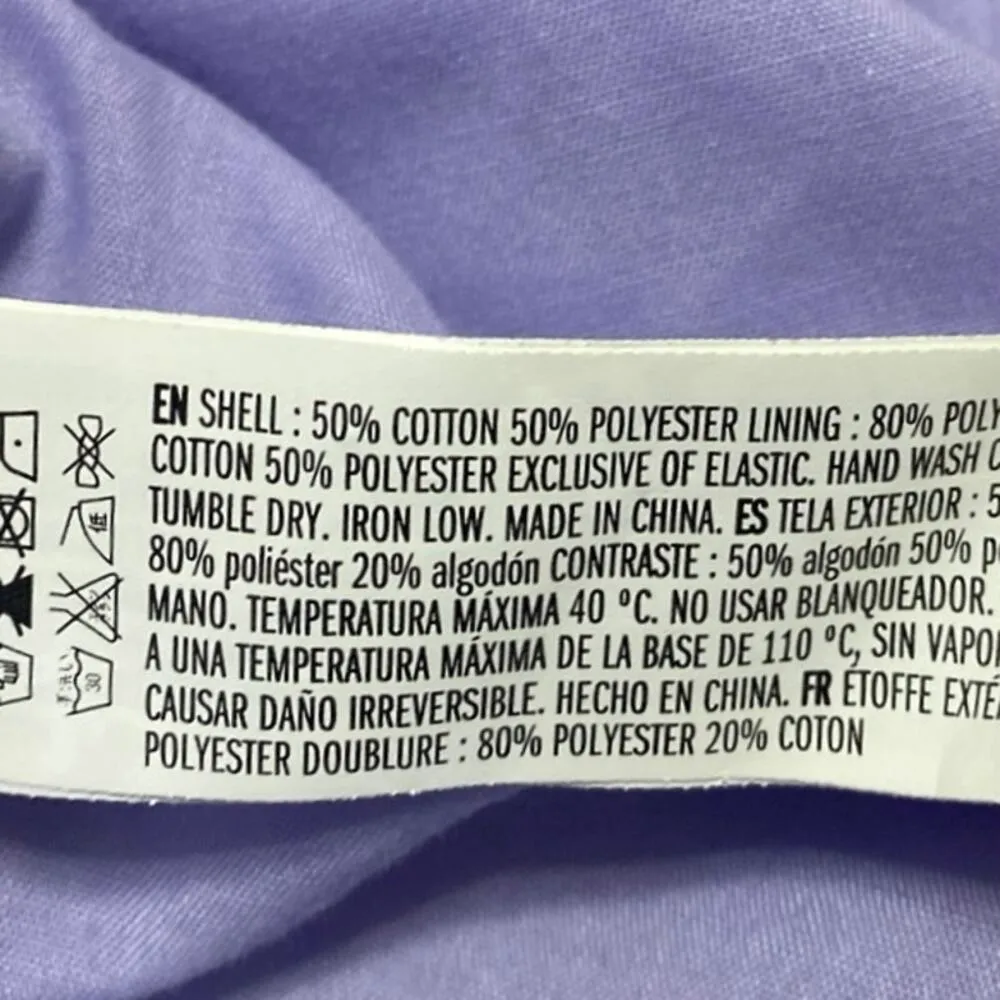 Enghlish Factory Purple Jacquard Short Puff Sleeve Tie Back Mini A - Image 5