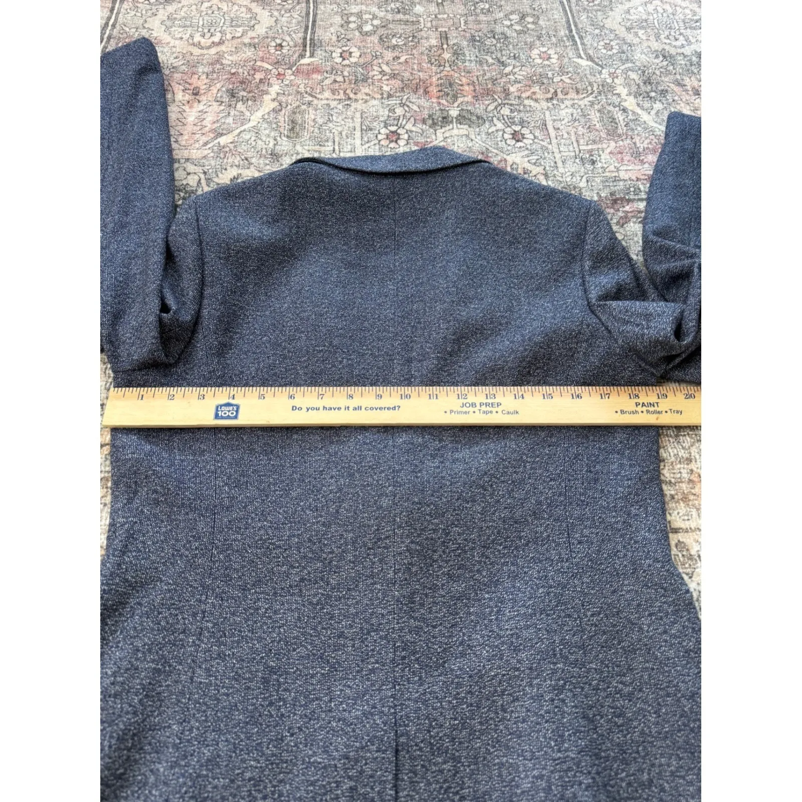 Theory  Gabrielle Navy Dashed Wool Blazer Size 10 - Image 5