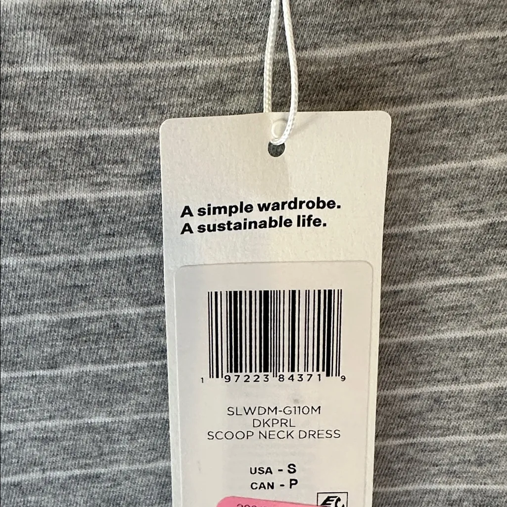 NWT Eileen Fisher Striped Organic Cotton Jersey Tank Sleep Dress, Small - Image 8