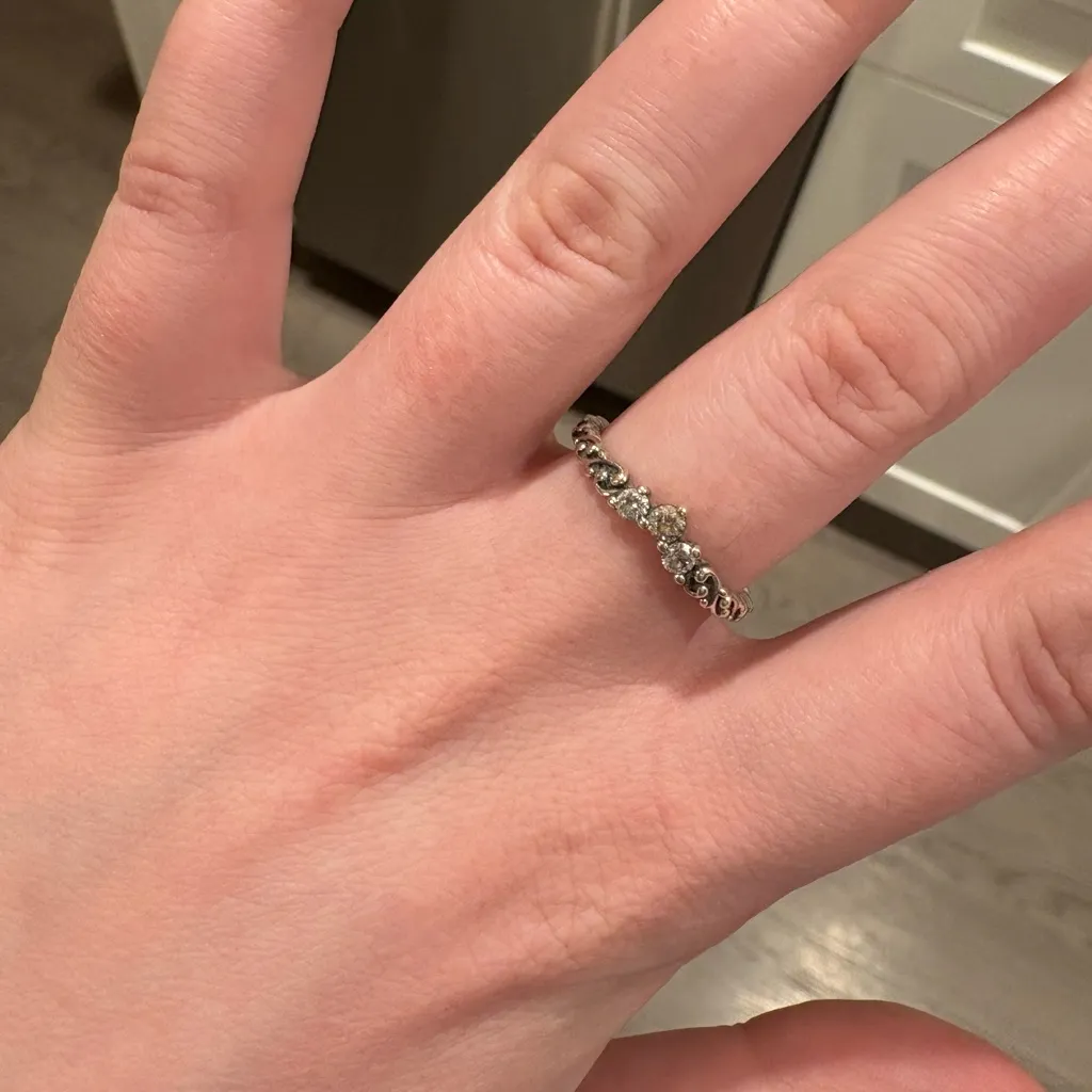 Pandora Silver Ring with Sparkling Stones - Image 4