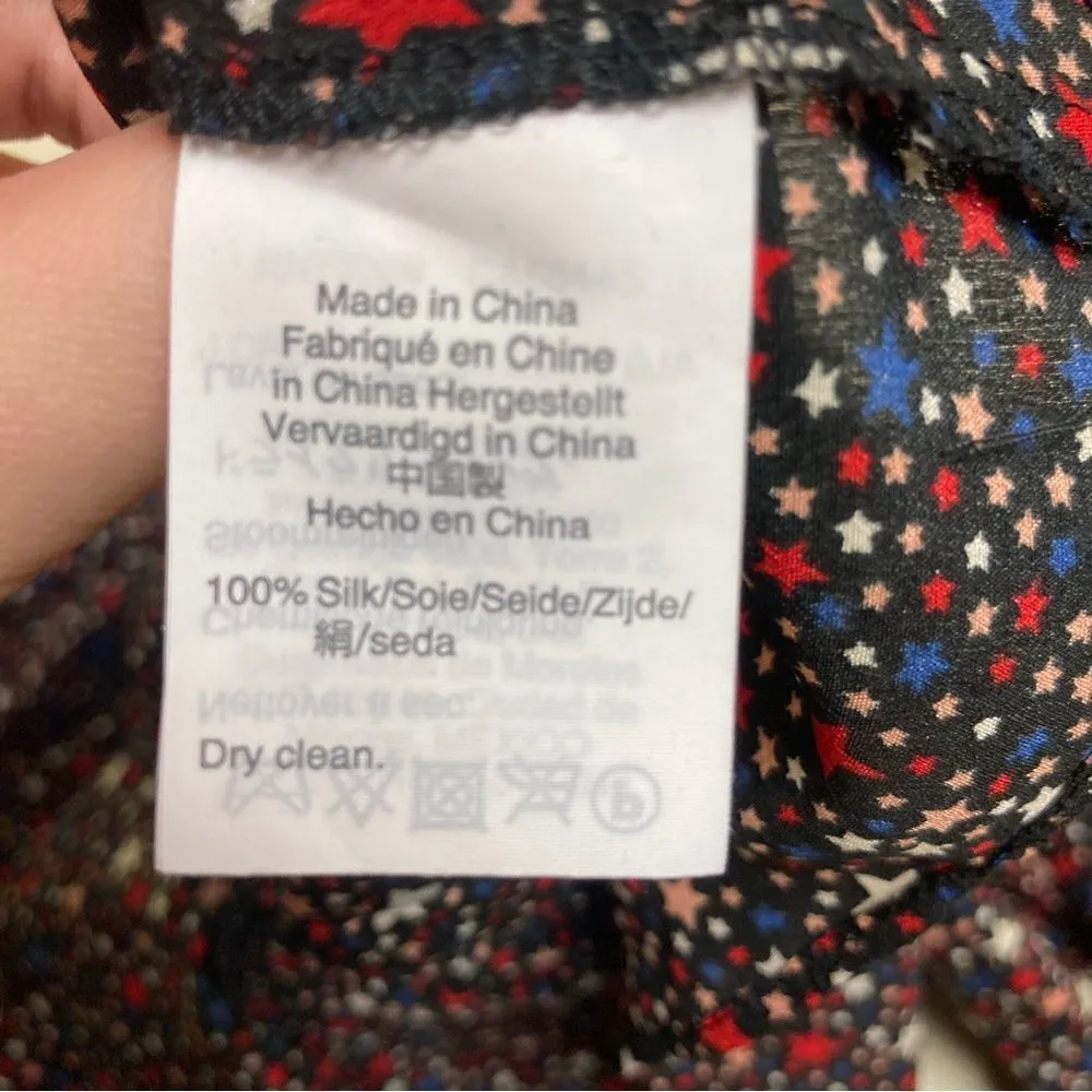 MADEWELL Silk Ruffle-Hem Wrap Top in Starry Night Size Extra Small - Image 7