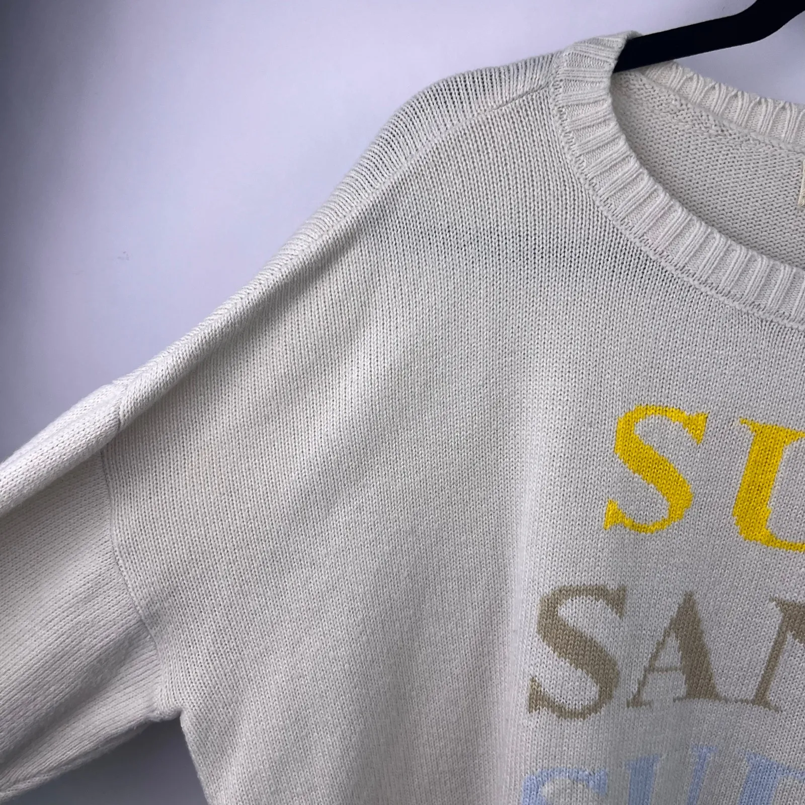 Saltwater Luxe Sun Sand Surf Sweater, Cream, 100% Acrylic Beach Coastal Pullover - Image 4