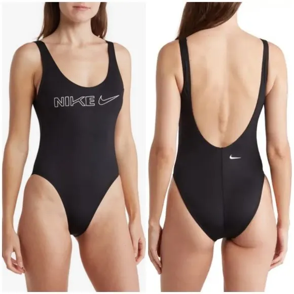 💕NIKE💕 U-Back One-Piece Swimsuit ~ Jet Black Large L NWT - Image 2